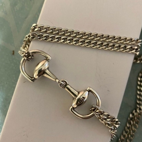 Sterling Silver HorseBit Necklace Bracelet Set Matching Snaffle Stirrup D Ring - Picture 10 of 10